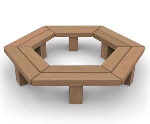 Hexagonal hardwood tree seat