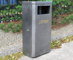Malford Litter Bin MLC209 - steel outdoor litter bin, 120L, black