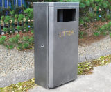 Malford Litter Bin MLC209 - steel outdoor litter bin, 120L, black - on this page