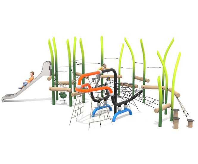 Tango in the Jungle - outdoor jungle-themed climbing play structure