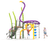 Frankie the Flamingo - steel playground climber with slide for kids 0