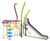Frankie the Flamingo - steel playground climber with slide for kids 2