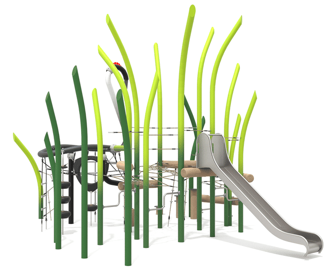 Harry the Heron - steel climbing frame for parks and nature play areas