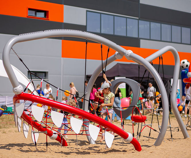 Jeff The Shark - steel playground climber for ocean-themed play areas