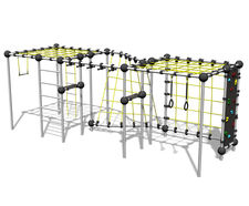 Uranium - steel outdoor climbing frame with nets, wall, and monkey bars