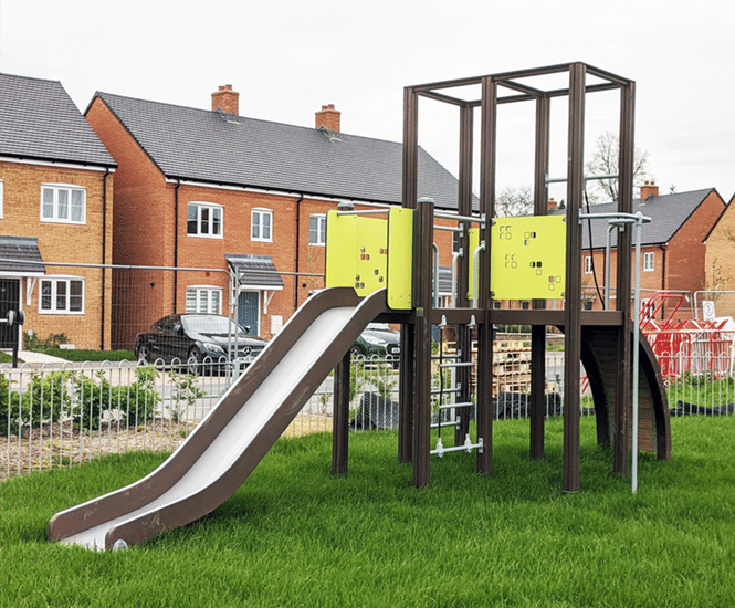 Activity Tower - wood laminate playground climbing structure