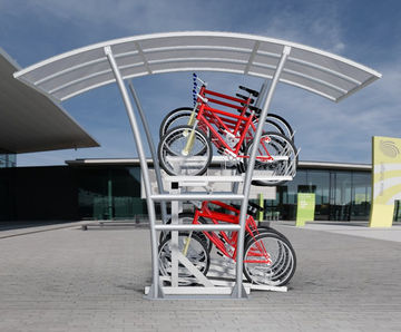 Double Stack Cycle Rack - galvanised steel bike storage for small spaces