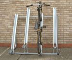 Semi-Vertical Cycle Rack - galvanised steel space-saving bike storage
