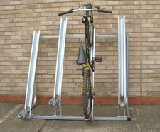 Semi-Vertical Cycle Rack - galvanised steel space-saving bike storage