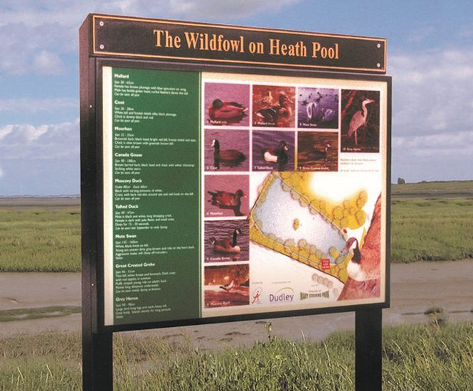 Fusilier™ Interpretation Display - stainless steel outdoor sign panel
