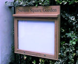 Wallmounting hardwood notice board - oak framed lockable display case - on this page