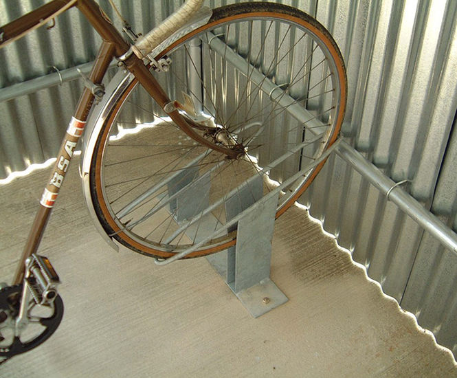 Type H Cycle Rack - galvanised steel floor bike rack for two bicycles