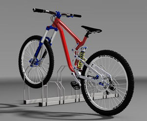 Type G Hi-Lo Cycle Rack - galvanized steel bike rack for outdoor storage