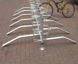 Type E Cycle Rack - galvanised steel double sided floor bike rack - on this page