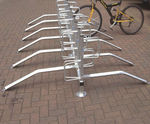 Type E Cycle Rack - galvanised steel double sided floor bike rack
