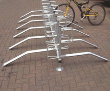 Type E Cycle Rack - galvanised steel double sided floor bike rack