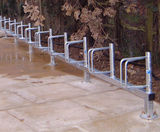 Type D Cycle Rack - galvanized steel floor bike rack for dense parking - on this page