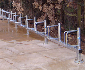 Type D Cycle Rack - galvanized steel floor bike rack for dense parking