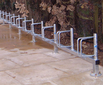 Type D Cycle Rack - galvanized steel floor bike rack for dense parking