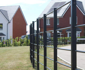 Steel estate railings for new-build houses in Kent