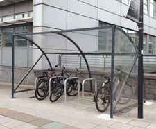 Echelon™ - pre-assembled cycle shelter for up to 10 bikes