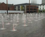 Mirror pool and illuminated plaza water feature - Keel Square, Sunderland