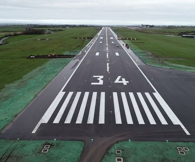 Hydroseeding at the main runway, Cork Airport