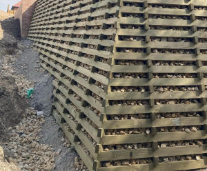 Permacrib timber retaining walls for Tower House Farm, Mortimer