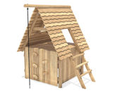Lago Play House - natural robinia wood two-level outdoor playhouse - on this page