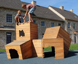 Crazy Crates Play Unit - oiled robinia wood outdoor climbing play unit - on this page