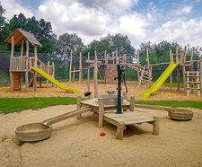 Arlo Water Play Unit - outdoor robinia wood sand and water play station