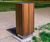 Linaria Waste Bin - galvanized steel and hardwood outdoor trash can 1