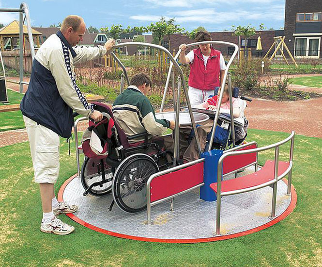 Integration Carousel - stainless steel wheelchair accessible roundabout