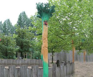 Enzo Fable Tree - carved robinia wood playground sculpture for outdoors