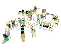 Bigwall Tough Trail - outdoor softwood climbing and obstacle play structure