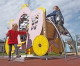 Carriage Themed Play unit - softwood play structure for climbing & seating - on this page