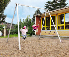 Double Swing With Swing Seats - galvanized steel playground swing set