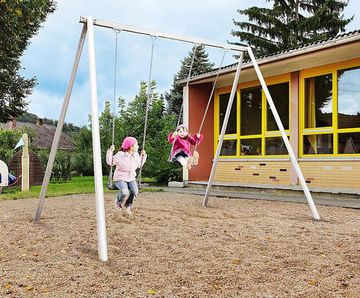 Double Swing With Swing Seats - galvanized steel playground swing set