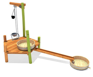 Farlon Water Play Unit - outdoor robinia wood sand and water play station