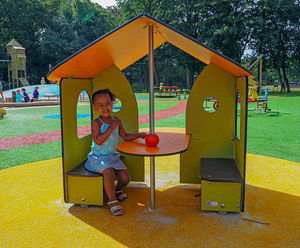 Apricot Play House - outdoor HPL playhouse for children’s spaces
