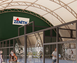 Zenith Sports Structure - steel sports canopy for all-weather court cover