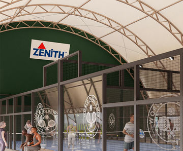 Zenith Sports Structure - steel sports canopy for all-weather court cover
