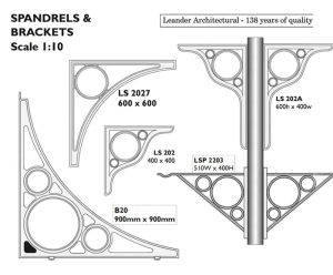 Cast metal spandrel brackets