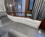 Floor-mounted anti-ligature radiator guards for NHS mental health wards