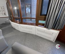 Floor-mounted anti-ligature radiator guards for NHS mental health wards