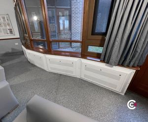 Floor-mounted anti-ligature radiator guards for NHS mental health wards