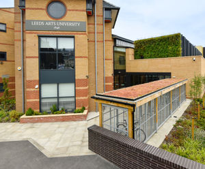Green roof cycle shelter enriches Leeds Arts University campus