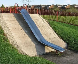 Bespoke Trough Slide - custom metal playground slide for outdoor use