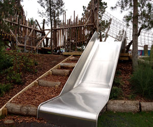 Bespoke Wide Trough Slide - stainless steel playground slide for parks