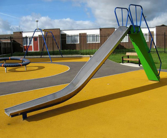Free Standing Trough Slide - metal playground slide for outdoor play